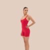 Seamless short jumpsuit in red