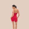 Seamless short jumpsuit in red