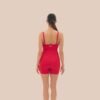 Seamless short jumpsuit in red