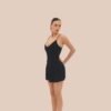 V-neckline tennis dress in black