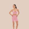 High waist mini shorts in baby pink