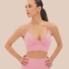 V-neck sports bra in baby pink