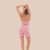 High waist mini shorts in baby pink