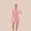 Hooded jacket in baby pink