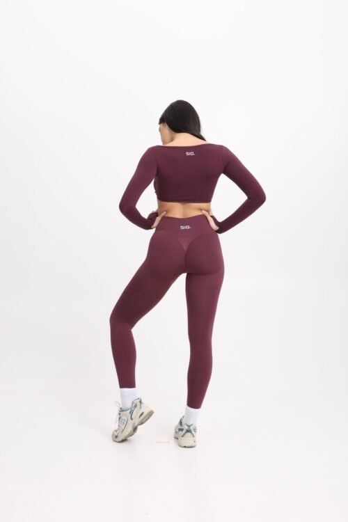 Sculpt Seamless Scrunch Leggings - Mauve Wine - Image 2