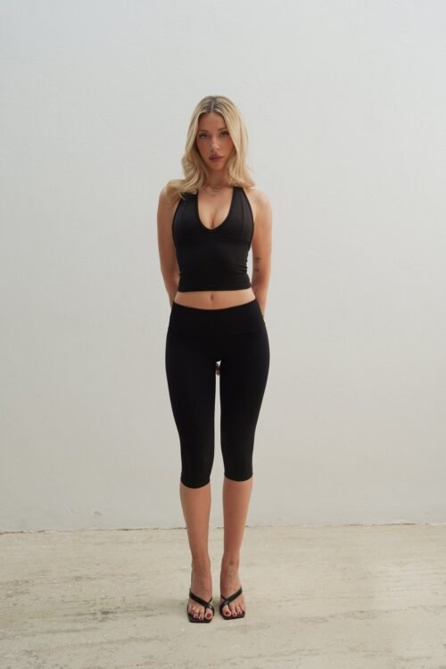 Capri seamless leggings - Black - Image 2