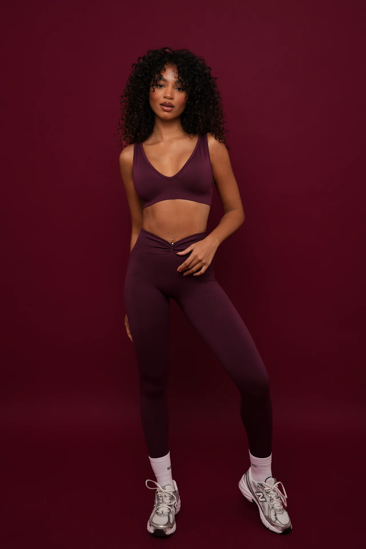 V-Shape front legging - Dark Cherry - Image 5