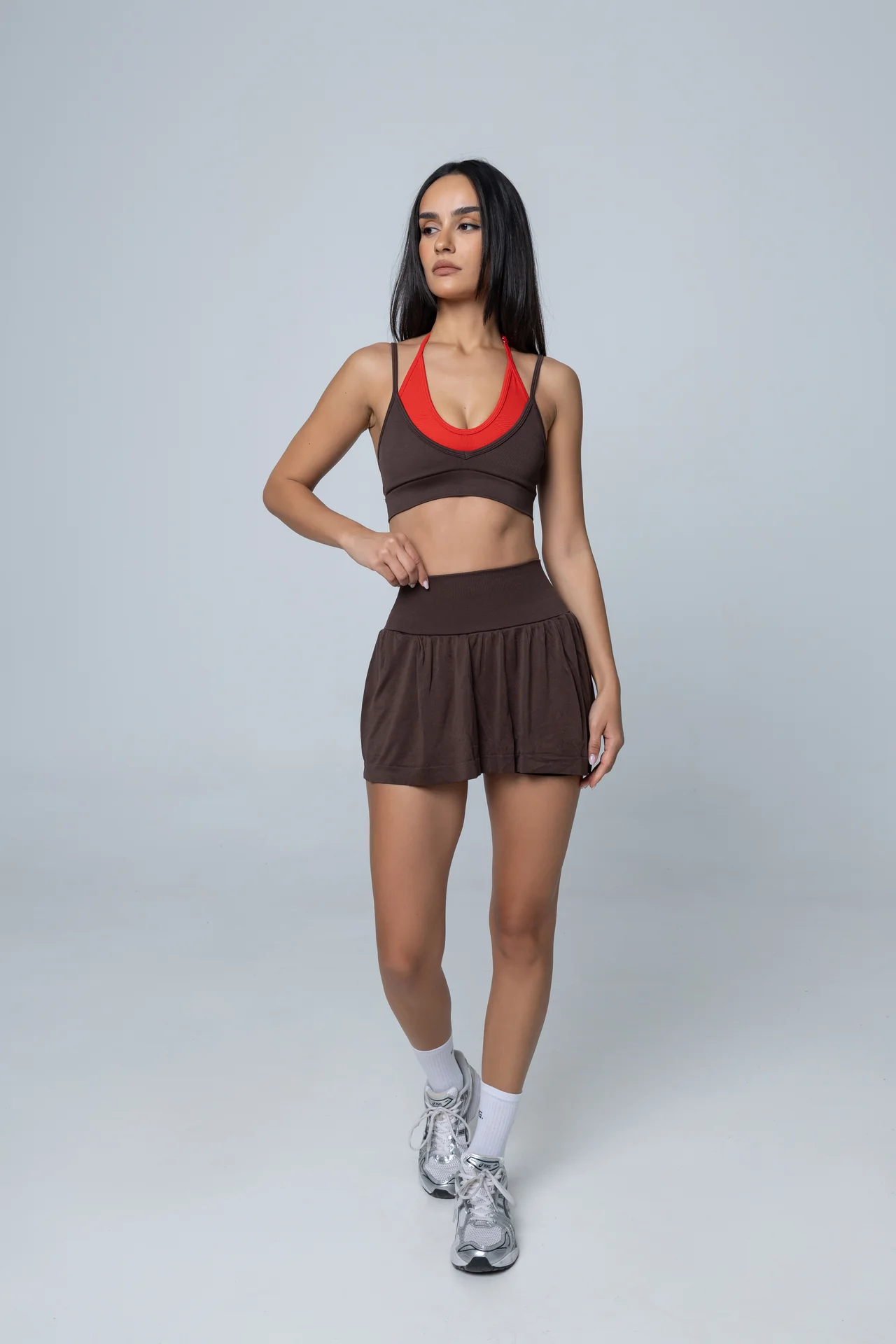 V Curve Skirt - Mocha Brown - Image 3