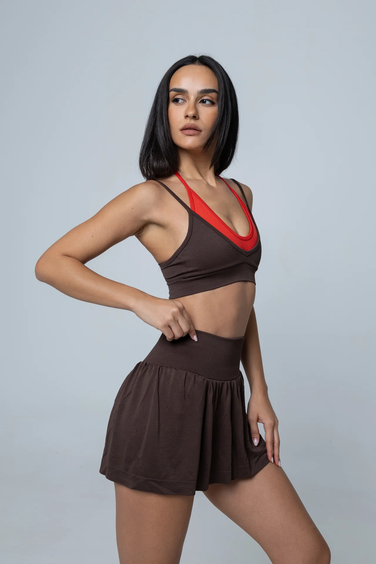V Curve Skirt - Mocha Brown - Image 6
