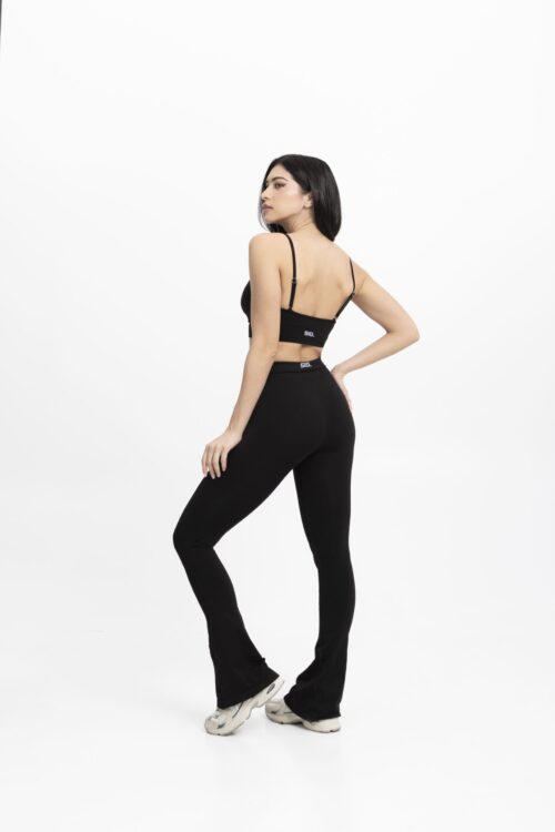 Seamless flared leggings - Black - Image 3