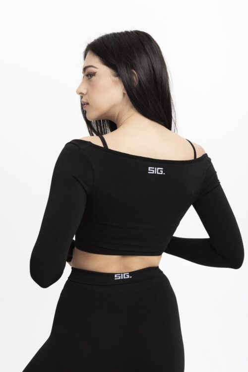 Long Sleeve Crop - Black - Image 5