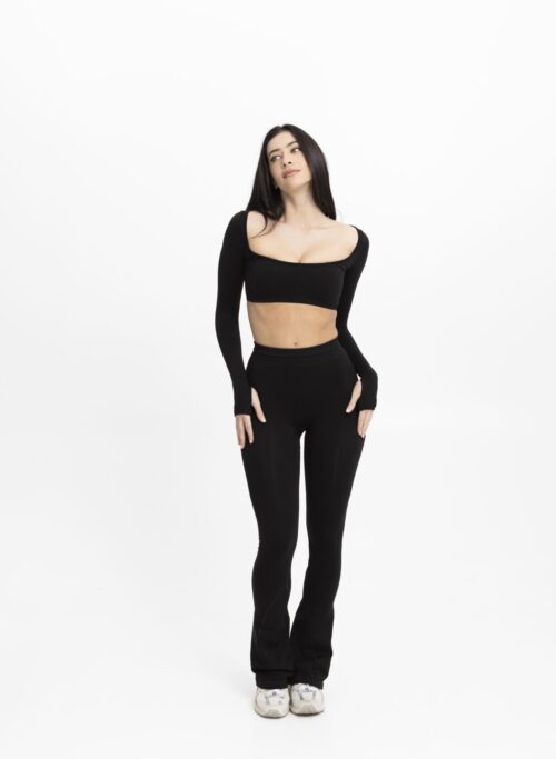 Long Sleeve Crop - Black - Image 6