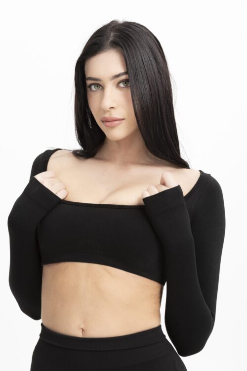 Long Sleeve Crop - Black