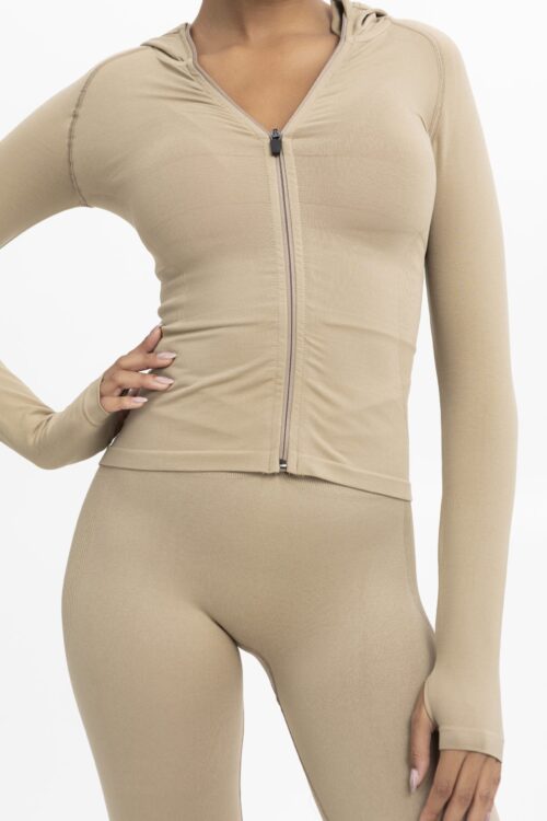 Hooded Jacket - Stone - Image 6