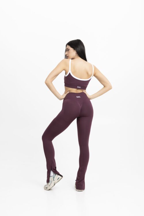 Scrunch flared leggings - Mauve Wine - Image 2