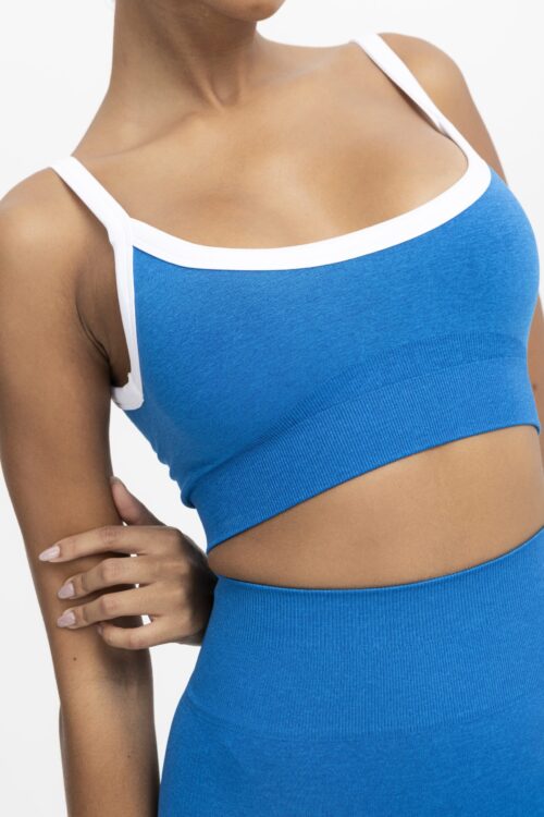 Two-Tone Colourway Crop - Blueberry/White - Image 4